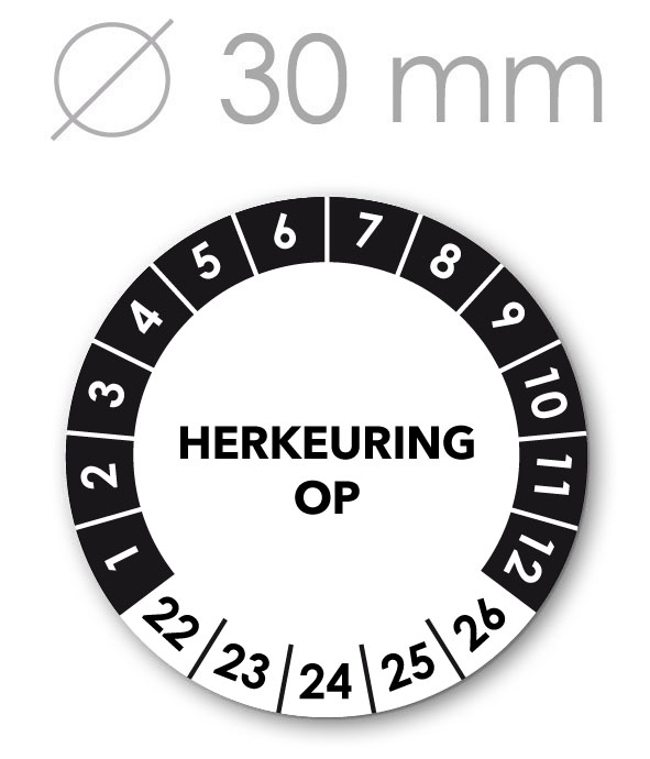 Herkeuring tot 5 jaargangen 30 mm WIT